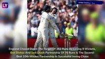 Ashes 2019 3rd Test Stat Highlights: Ben Stokes Steers England to 1-Wicket Win in Headingley