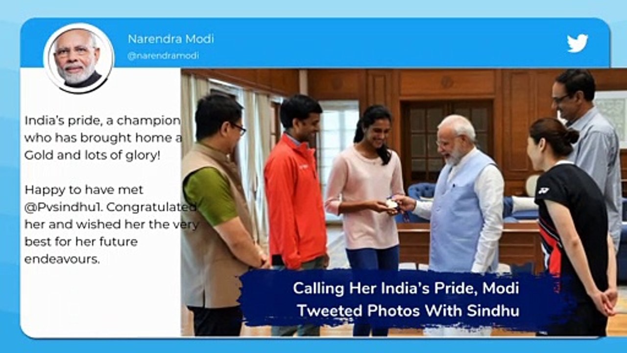 Narendra Modi, Kiren Rijiju Meets World Champion PV Sindhu After Historic Win At BWF Championship