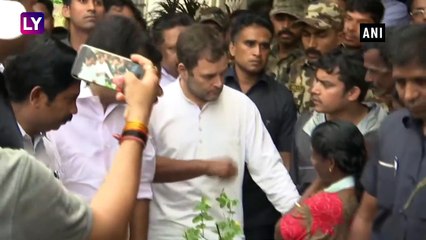 Kerala Floods: Rahul Gandhi Visits Relief Camp Near Bhoodanam Church In Malappuram