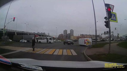 Van Overturned in Intersection Incident