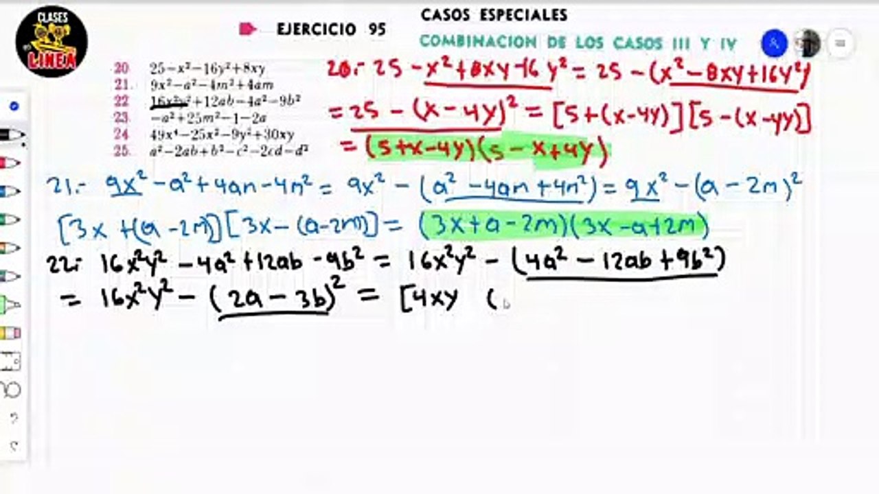  Como se hace FACTORIZACION Caso 3 y 4 Ejercicios Resueltos 20 al 25