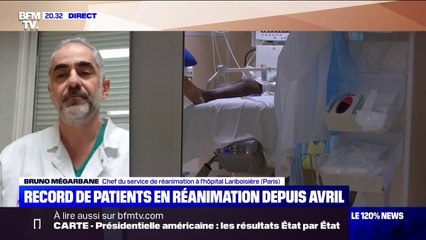 Covid-19: le professeur Mégarbane s'attend "à une saturation de 100% des lits" de son hôpital "vers la mi-novembre"