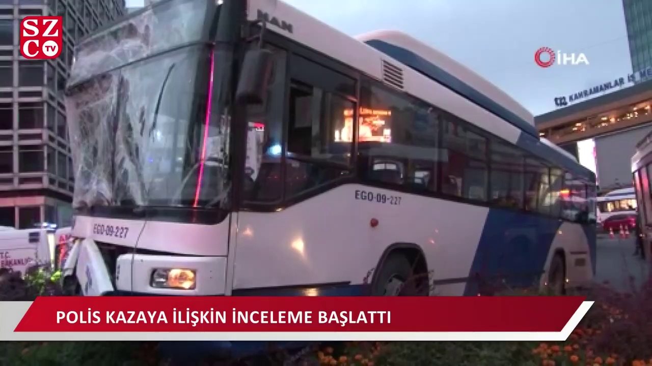 Ankara'da kırmızı ışıkta geçen otobüs başka bir otobüse çarptı: 17 yaralı