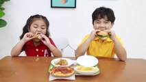 School Lunch Song - Sammy and Annie Pretend Play Sing - Along Nursery Rhymes Food - Kids videos