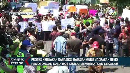 Tak Terima Kuota Dana BOS Dikurangi, Ratusan Guru Madrasah Gelar Unjuk Rasa!