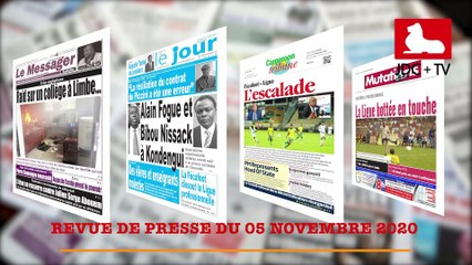 REVUE DE PRESSE CAMEROUNAISE DU 05 NOVEMBRE 2020
