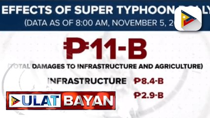 Pinsala sa imprastraktura at agrikultura dahil sa bagyong Rolly, umabot na sa mahigit P11-B