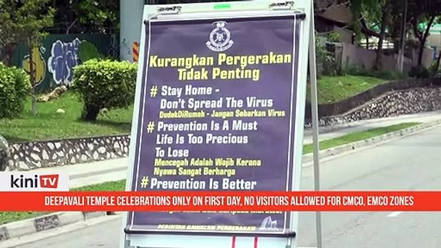 Deepavali temple celebrations only on first day, no visitors allowed for CMCO, EMCO zones