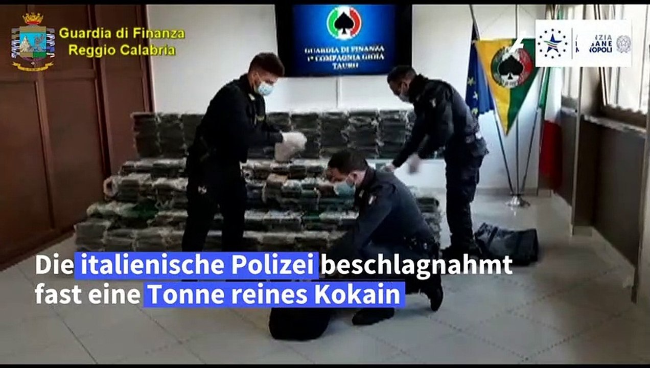 Fast eine Tonne Kokain in Italien beschlagnahmt