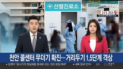 천안 콜센터 무더기 확진…거리두기 1.5단계 격상