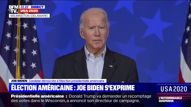 Joe Biden: Il ne fait aucun doute que lorsque le décompte sera terminé, Kamala Harris et moi-même serons les vainqueurs