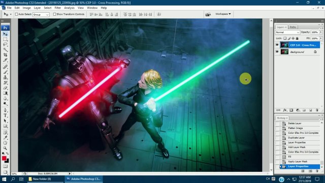 Photoshop Speed Art - Luke Skywalker vs Darth Vader Toy Photography