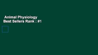 Animal Physiology  Best Sellers Rank : #1