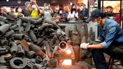 Taiwan blacksmith makes kitchen knives from old artillery shells fired from  Chinese mainland