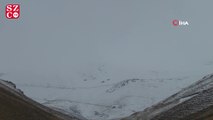 Erzurum'un yüksek kesimlere yağan kar kartpostallık görüntüler oluşturdu