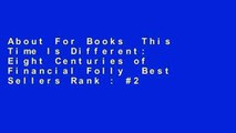 About For Books  This Time Is Different: Eight Centuries of Financial Folly  Best Sellers Rank : #2