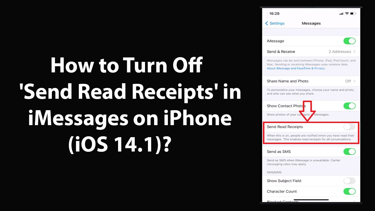 How to Turn Off 'Send Read Receipts' in iMessages on iPhone (iOS 14.1)?