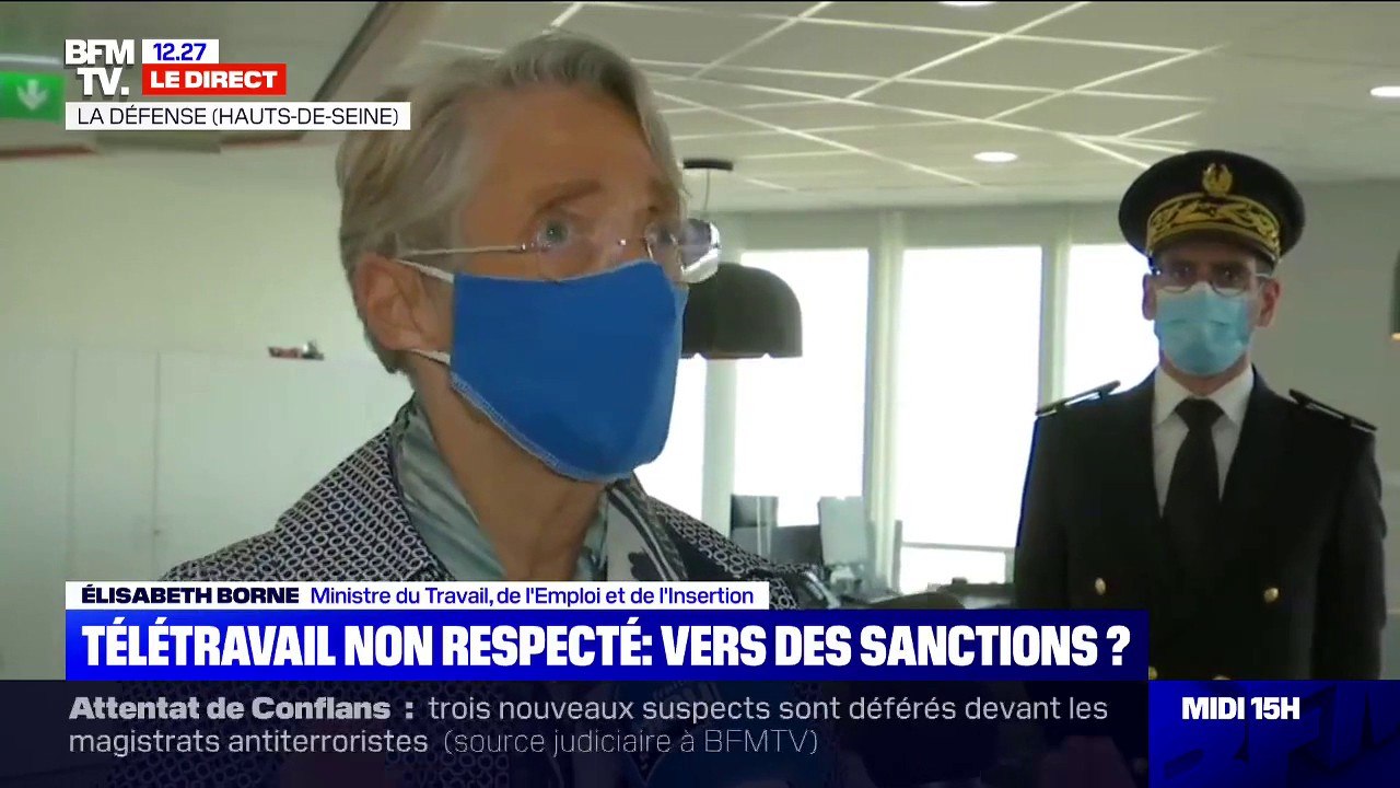 Élisabeth Borne: "Il est important que chacun fasse le maximum pour réduire sa présence sur le lieu de travail"