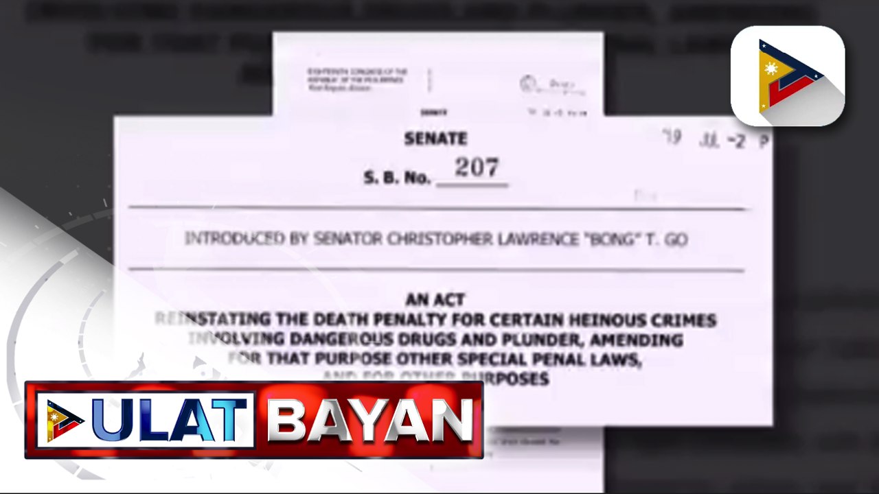 Sen. Go. isinusulong na isama ang kasong plunder sa mga hahatulan ng parusang kamatayan;Publiko, hati ang opinyon ukol sa isinusulong na death penalty para sa mga korap na opisyal