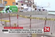 Contraloría de la República pide a Gobierno Regional reiniciar obras en Costa Verde Callao