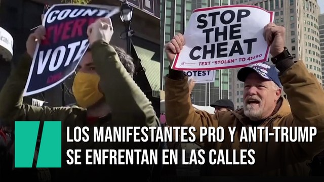 Los manifestantes pro y anti-Trump se enfrentan en las calles de Estados Unidos