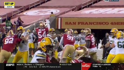 First Take | Ryan Clark "on fire" Rodgers & Packers roll over 49ers 34-17 in Week 9 improve to 6-2
