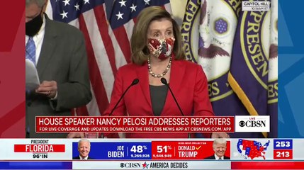 La présidente démocrate de la Chambre des représentants Nancy Pelosi a qualifié Joe Biden de "président élu" des Etats-Unis