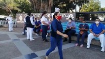 Trabajadores del Hospital General de Culiacán se manifiestan en espera de fechas de pago