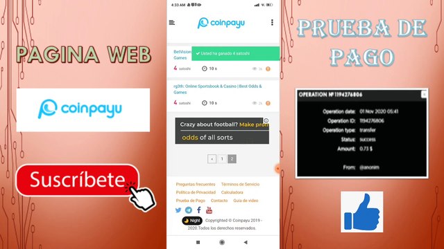 NUEVA PAGINA PARA GANAR DINERO /Comprobante de pago GANA DINERO VIENDO ANUNCIOS 2020