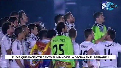 El día que Ancelotti cantó el himno de 'La Décima' en el Bernabéu