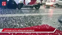 Tokat’ta şiddetli rüzgar çatıları uçurdu, ağaçları devirdi