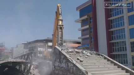 JCB Dozer Work On Sky Bridge Wall At Road Side || Amazing Work Jcb 3DX Backhoe Machine || Road Plan