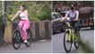 Janhvi & Khushi Kapoor Spotted Cycling In The City