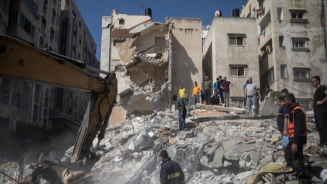 Collapsed buildings and disrepair seen everywhere in gaza