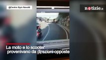Costiera Amalfitana, terribile incidente in moto: le immagini del frontale