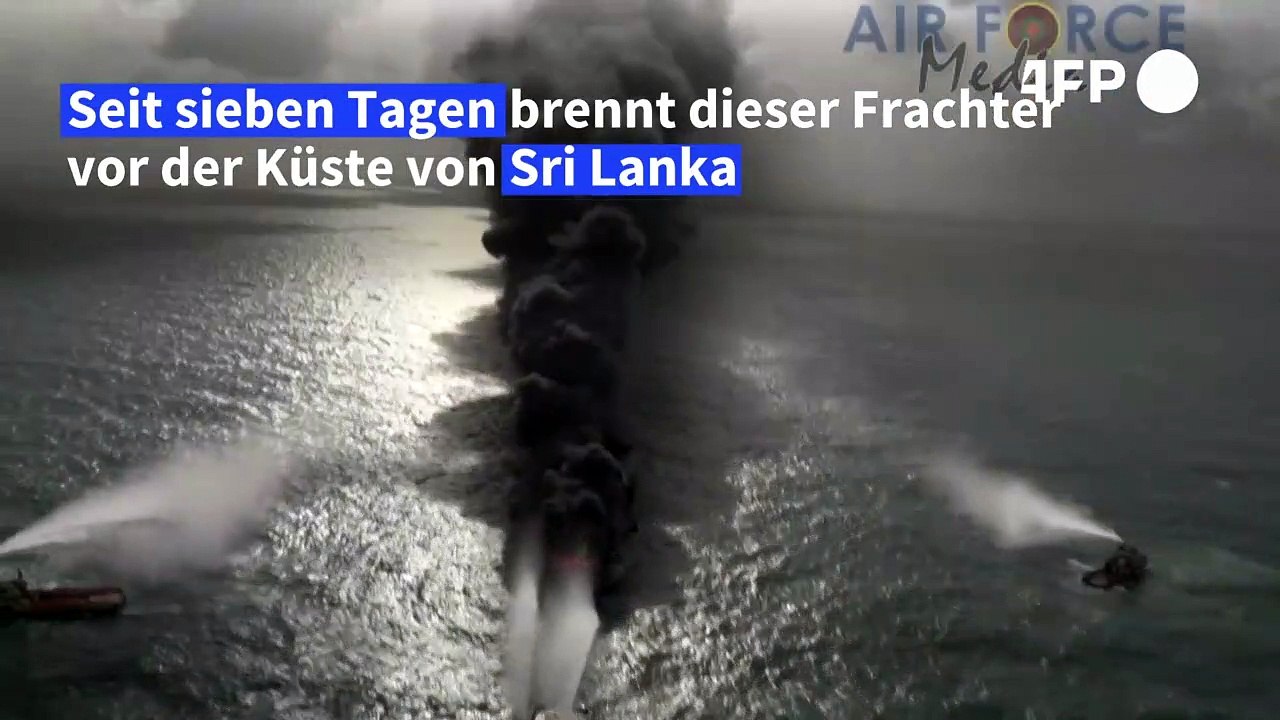 Sri Lanka: Frachter seit sieben Tagen in Flammen