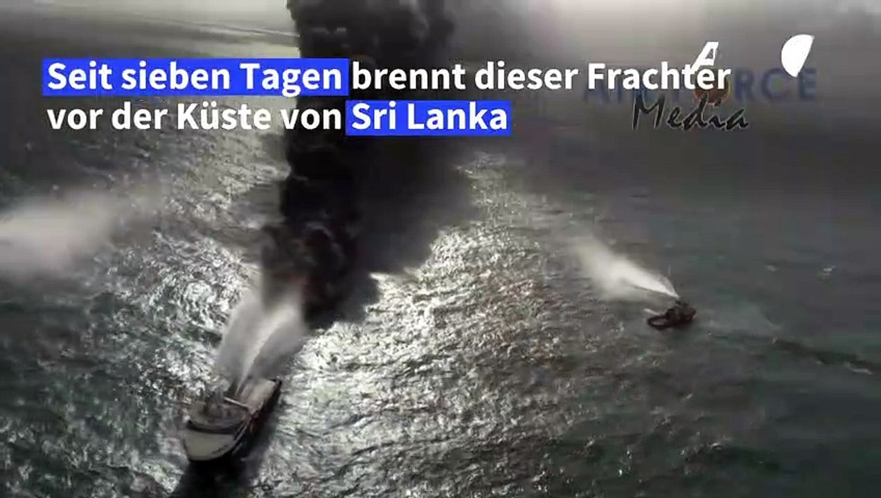 Sri Lanka: Frachter seit sieben Tagen in Flammen