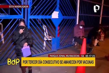 Por tercer día consecutivo se amanecen por vacunas en parque zonal Huiracocha