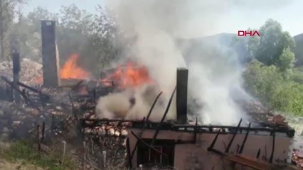 ÇORUM'DA EV VE SAMANLIK YANDI