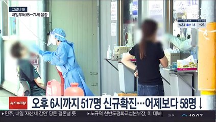 오후 6시까지 517명 신규확진…어제보다 58명↓
