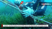 Cagliari, Guardia Costiera rimuove 600 metri di reti abbandonate sul fondale marino