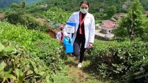 TRABZON - Sağlık çalışanlarının Doğu Karadeniz'in zorlu coğrafyasında 'aşı' mesaisi sürüyor