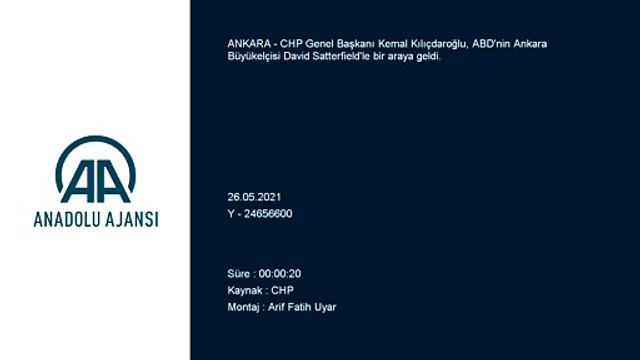 ANKARA - CHP Genel Başkanı Kılıçdaroğlu, ABD'nin Ankara Büyükelçisi Satterfield ile görüştü