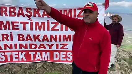 Soylu’ya destek için dağa çıkıp pankart açtı…