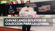 Chivas presenta boletos de la Lotería Nacional por su 115 aniversario