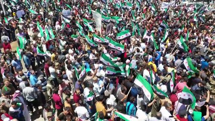 المئات يتظاهرون في إدلب ضد الانتخابات "غير الشرعية"