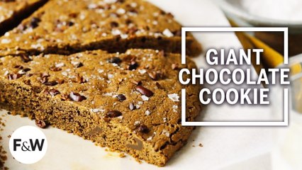 Giant Chocolate Cookie with Cacao Nibs and Flaky Salt