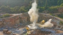 Quarry blasting at Penang island in Malaysia