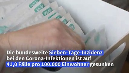 Bundesweite Sieben-Tage-Inzidenz sinkt weiter auf jetzt 41