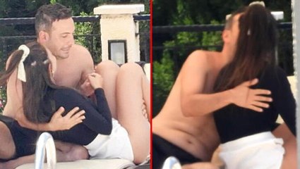 Tatile çıkan Demet Özdemir ve Oğuzhan Koç şezlongta öpüşürken yakalandı
